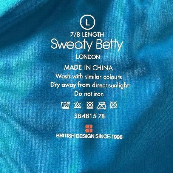 Sweaty Betty Teal 7/8 Length Leggings Size Large - Picture 4 of 6